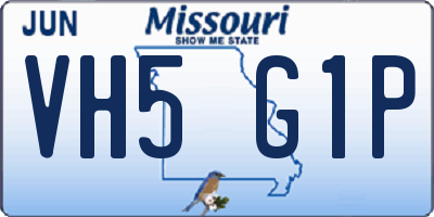 MO license plate VH5G1P