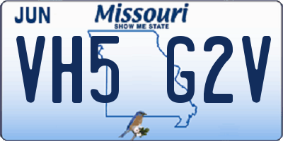 MO license plate VH5G2V