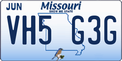 MO license plate VH5G3G