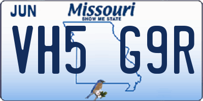 MO license plate VH5G9R