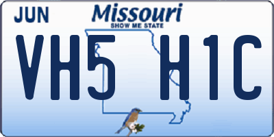 MO license plate VH5H1C