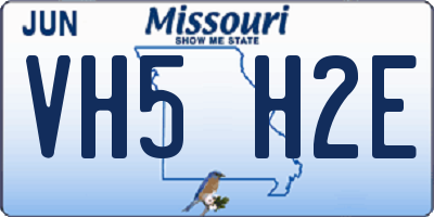 MO license plate VH5H2E