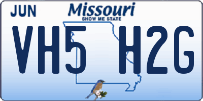 MO license plate VH5H2G