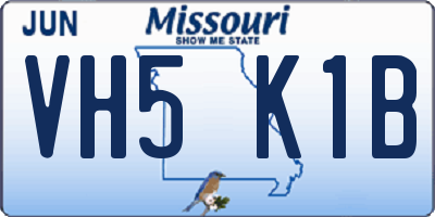 MO license plate VH5K1B