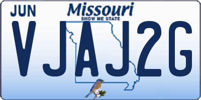 MO license plate VJAJ2G