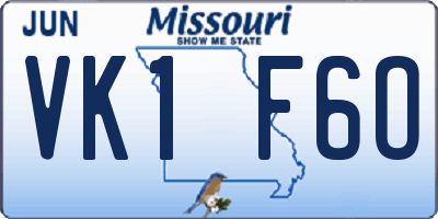 MO license plate VK1F6O