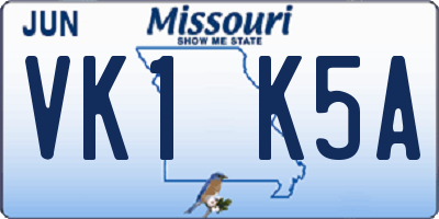 MO license plate VK1K5A