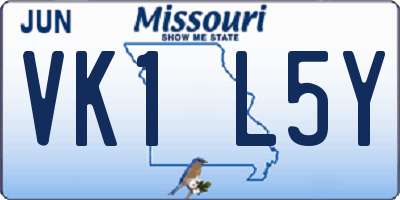 MO license plate VK1L5Y