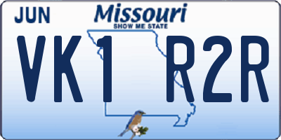 MO license plate VK1R2R