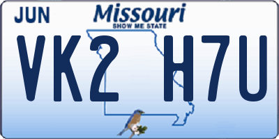 MO license plate VK2H7U