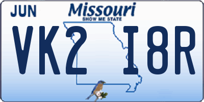 MO license plate VK2I8R