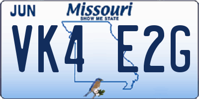 MO license plate VK4E2G