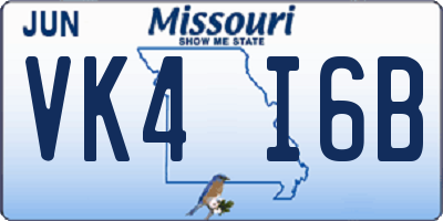MO license plate VK4I6B