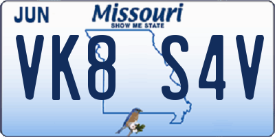 MO license plate VK8S4V