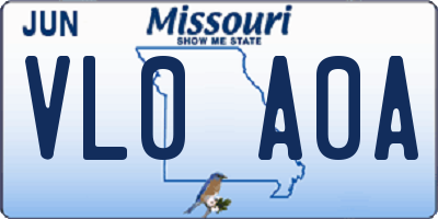 MO license plate VL0A0A