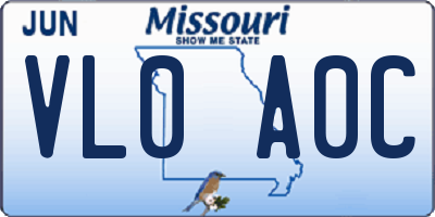 MO license plate VL0A0C