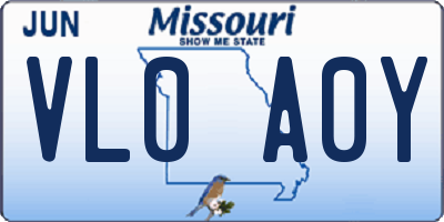 MO license plate VL0A0Y