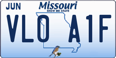 MO license plate VL0A1F