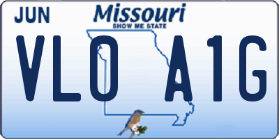 MO license plate VL0A1G