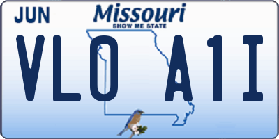 MO license plate VL0A1I