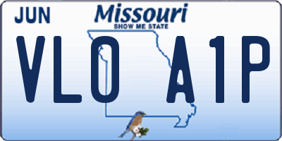 MO license plate VL0A1P