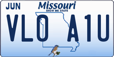 MO license plate VL0A1U