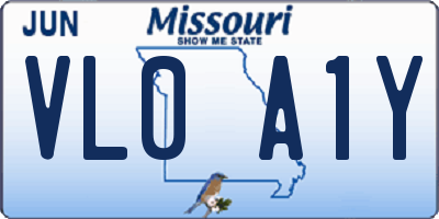 MO license plate VL0A1Y
