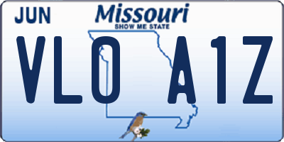 MO license plate VL0A1Z