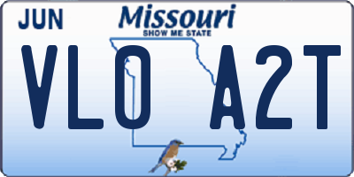 MO license plate VL0A2T