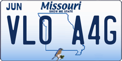 MO license plate VL0A4G