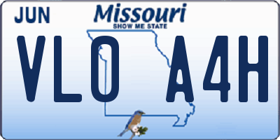 MO license plate VL0A4H
