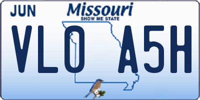 MO license plate VL0A5H