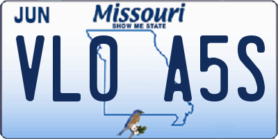 MO license plate VL0A5S