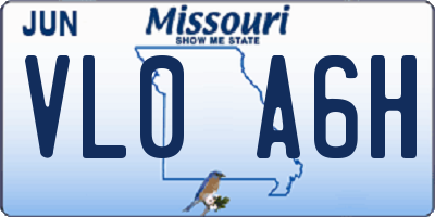 MO license plate VL0A6H