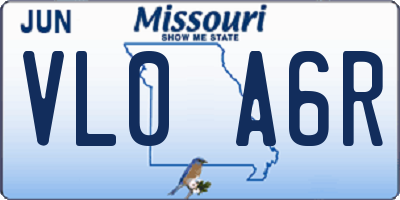 MO license plate VL0A6R