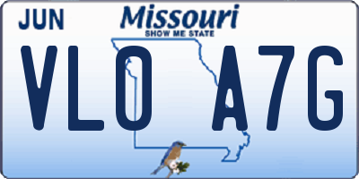 MO license plate VL0A7G