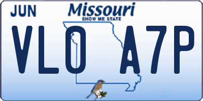 MO license plate VL0A7P