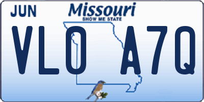 MO license plate VL0A7Q