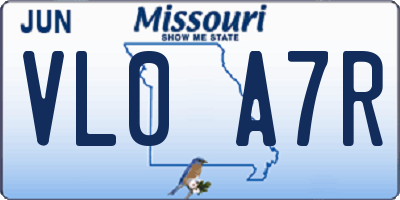 MO license plate VL0A7R