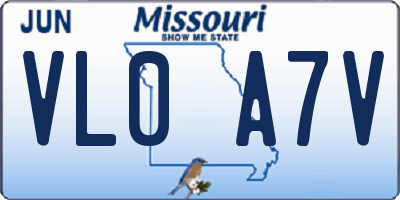 MO license plate VL0A7V