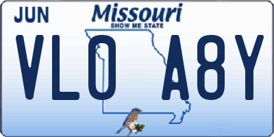 MO license plate VL0A8Y