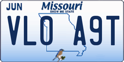 MO license plate VL0A9T