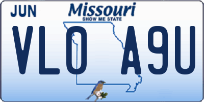 MO license plate VL0A9U