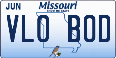 MO license plate VL0B0D