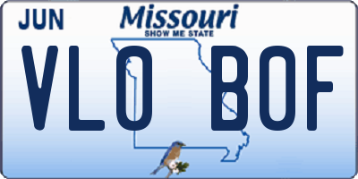 MO license plate VL0B0F