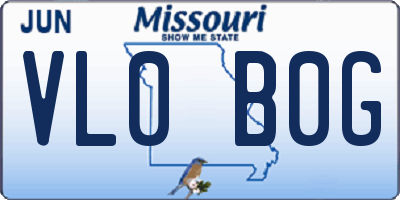 MO license plate VL0B0G