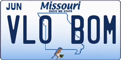 MO license plate VL0B0M