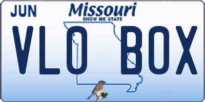 MO license plate VL0B0X