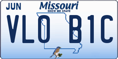 MO license plate VL0B1C
