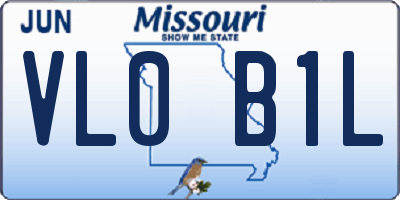 MO license plate VL0B1L